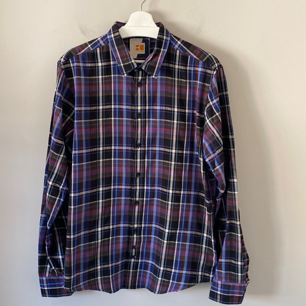Boss Orange - Hugo Boss Purple and Red Plaid Shirt